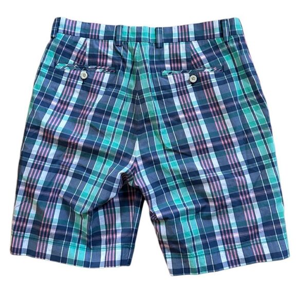 Vineyard Vines by Shep & Ian Green Pink Plaid Golf Shorts Size 32 - Picture 2 of 5